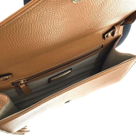 Valentino by Mario Valentino Shoulder Bag Removable Strap Clutch Tassel Pebbled - Picture 7 of 9